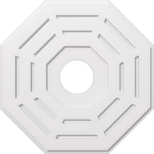 1 in. P X 12-3/4 in. C X 32 in. OD X 7 in. ID Westin Architectural Grade PVC Contemporary Ceiling Medallion