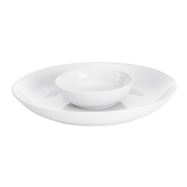 Noritake Colorwave White Stoneware Chip and Dip 14-3/4 in.