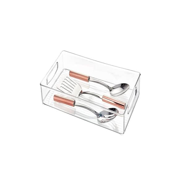 Adrinfly Pantry and Kitchen Storage Bin in Clear BPA Free Plastic with Easy Grip Handles