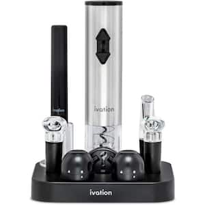 9-Piece Electric Wine Opener, Deluxe Set W/Wine Aerator Pourer, Stainless Steel