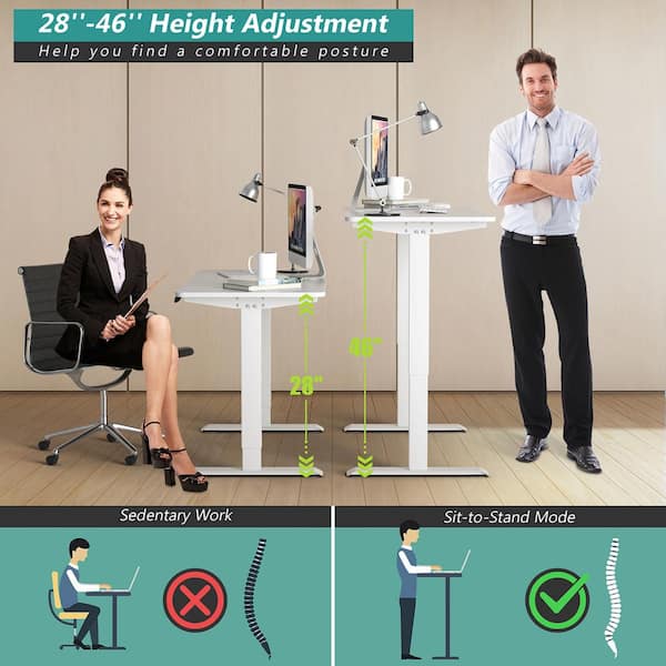 Costway Electric Adjustable Standing Desk Stand Up Workstation W