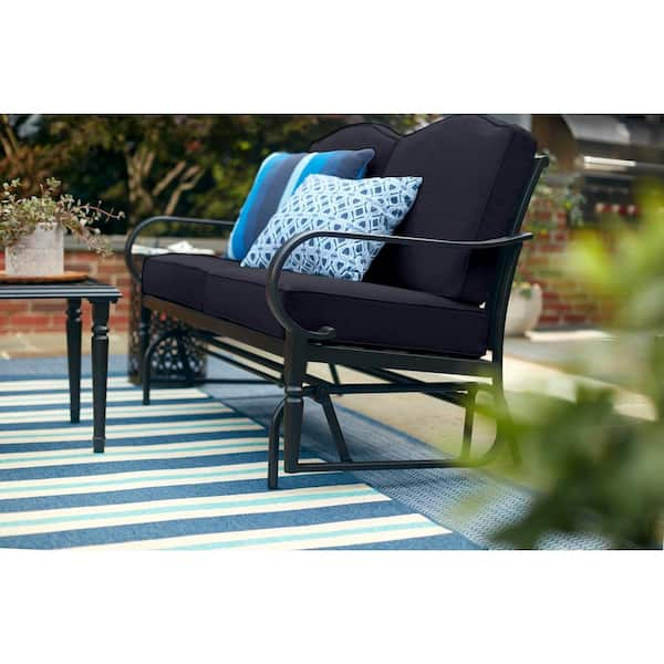 navy blue outdoor glider