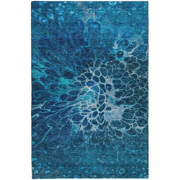 Dream Shag Premium Machine Washable Abstract ADS652 Navy 9 ft. x 12 ft. Area Rug
