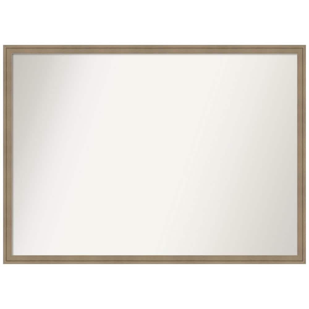 Florence Light Brown 39.75 in. x 28.75 in. Non-Beveled Casual Rectangle Framed Bathroom Wall Mirror in Brown -  Amanti Art, A38868100347