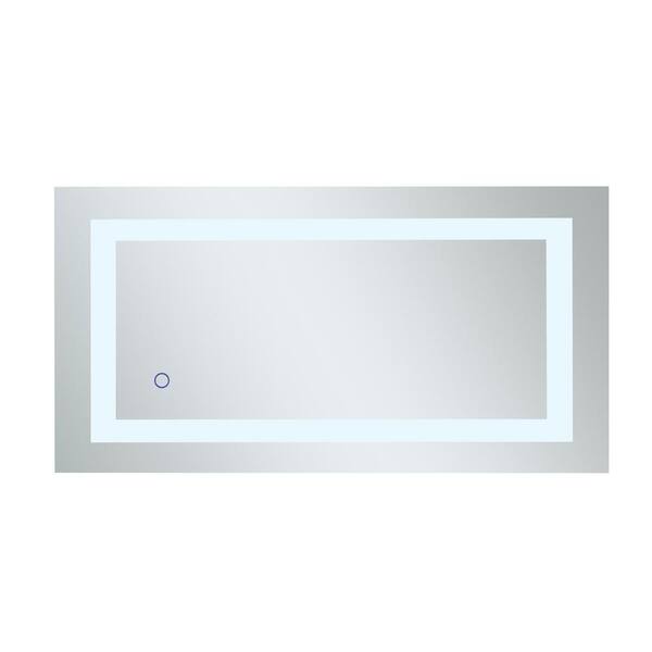 Timeless Home 36 in. H x 60 in. W Single Contemporary Rectangular Aluminum Lighted LED Mirror in Silver(Color Changing) Timeless Home 36 in. H x 60 in. W Single Contemporary Rectangular Aluminum Lighted LED Mirror in Silver(Color Changing)
