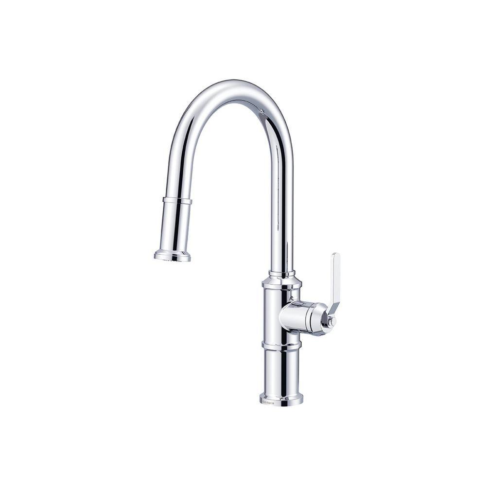 Kinzie Chrome Single Handle Pull-Down Kitchen Faucet with Spray