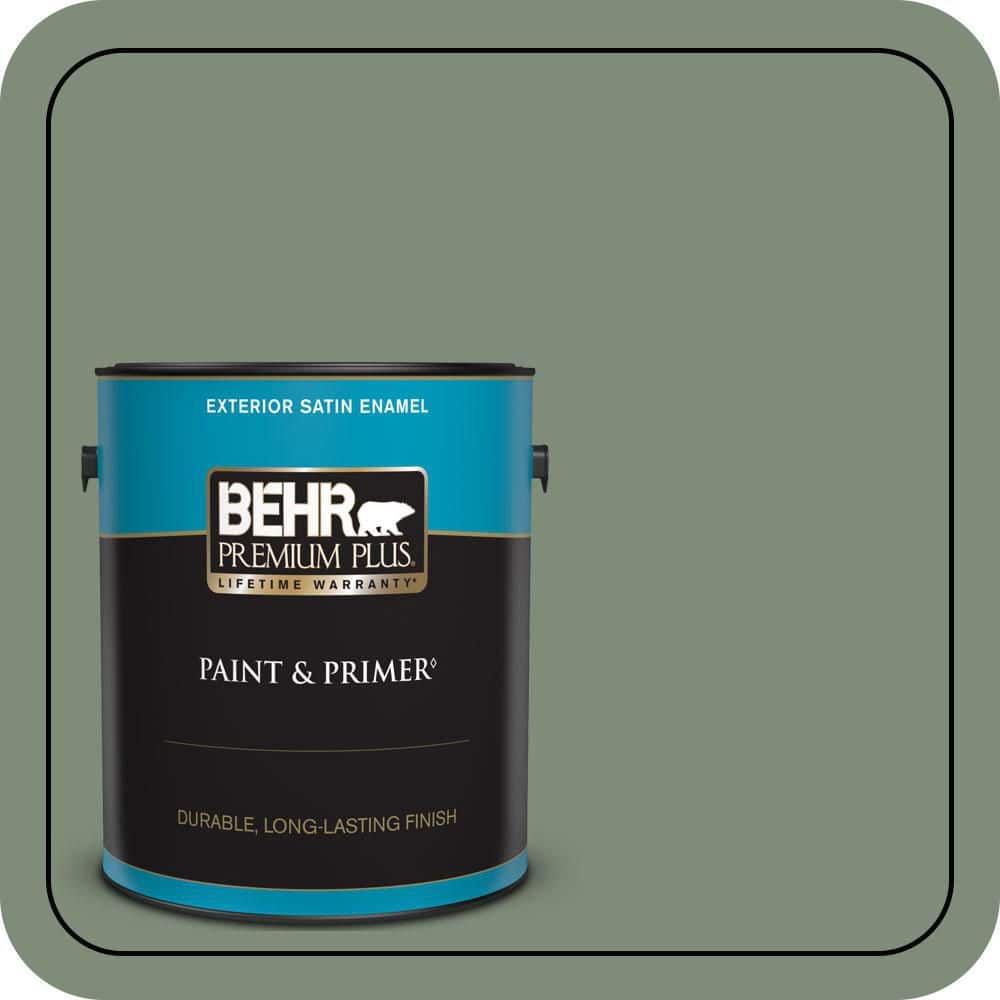 1 gal. #450F-5 Amazon Moss Satin Enamel Exterior Paint & Primer price history on PriceWatchPro