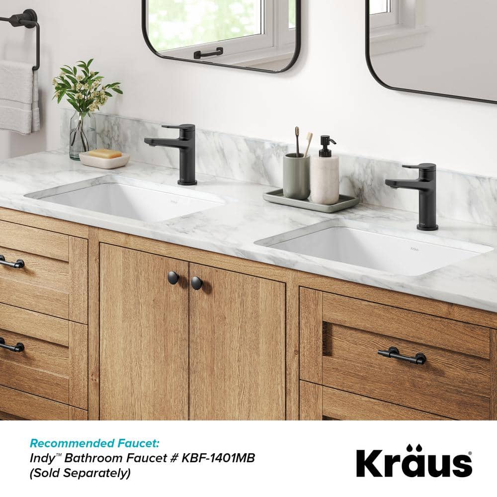 Kraus Elavo 20.25" White Ceramic Undermount Bathroom Sink