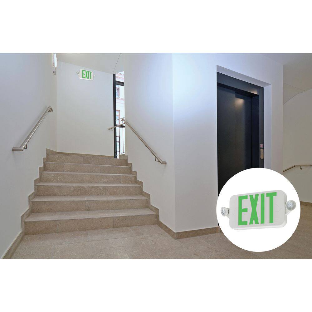 White LED Emergency Exit Sign with Lights