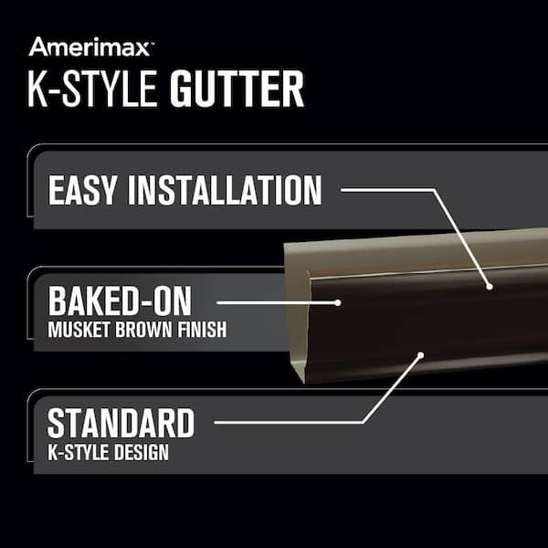5 in. x 10 ft. Musket Brown Aluminum K-Style Gutter