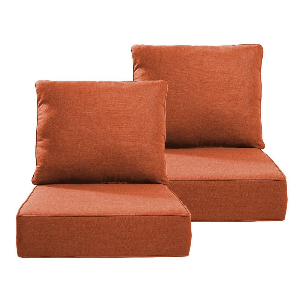 22  in. x 24  in.4-Piece Replacement Outdoor Lounge Chair, Sectional, Couch Cushion in Orange price history on PriceWatchPro