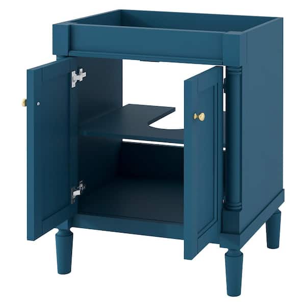 23.5 in. D x 17.8 in. W x 33 in. H Bathroom Blue Linen Cabinet