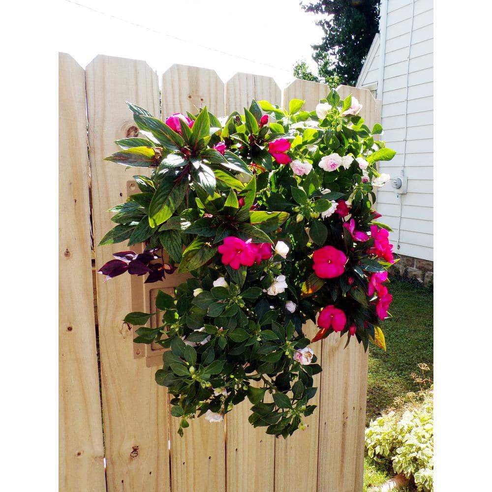 Large Black Polyethylene Wall Planter with Drainage Holes
