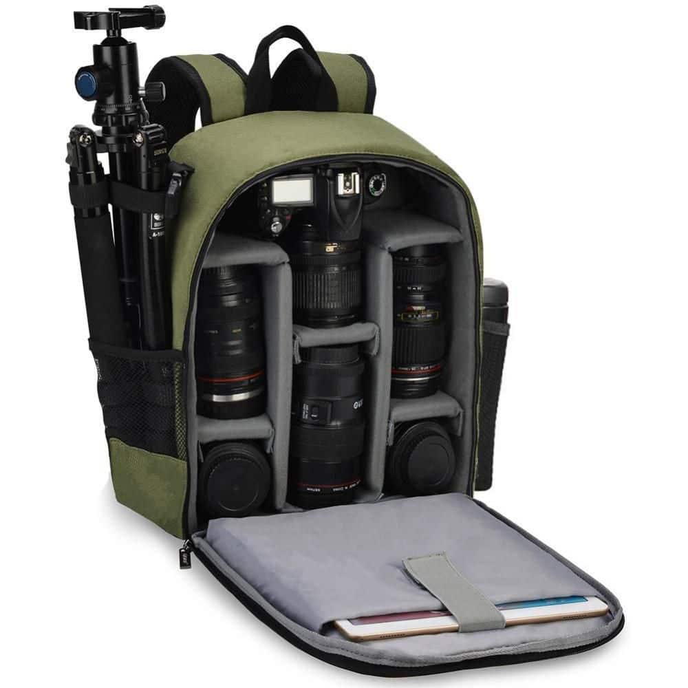 Professional Camera Backpack Bag for DSLR/SLR Mirrorless Camera, Waterproof, Compatible for Sony, Canon, Nikon, Green price history on PriceWatchPro