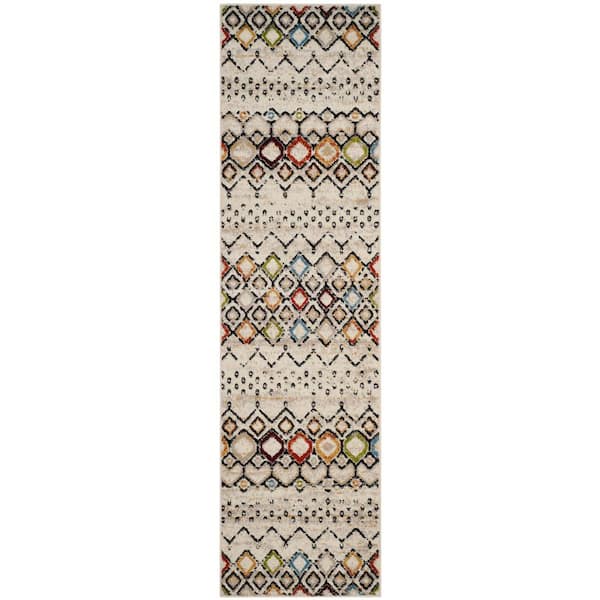 SAFAVIEH Amsterdam Ivory/Multi 2 ft. x 14 ft. Geometric Runner Rug