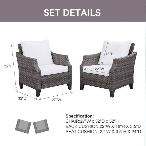 Gymojoy Corina Dark Gray Wicker Outdoor Lounge Chair with Gray Cushions  SS09293-3 - The Home Depot