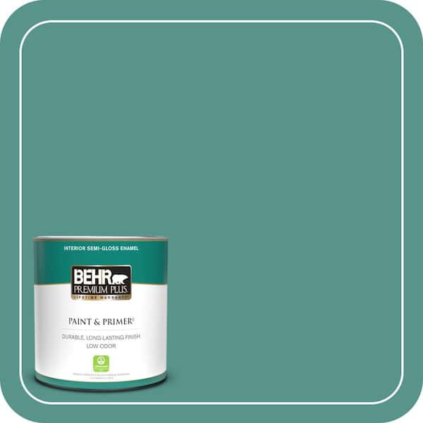 BEHR PREMIUM PLUS 1 qt. #490D-6 Thermal Spring Semi-Gloss Enamel Low Odor Interior Paint & Primer