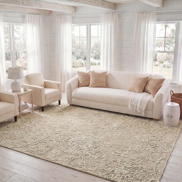 Blossom 8 ft. x 10 ft. Sage/Ivory Persian Area Rug