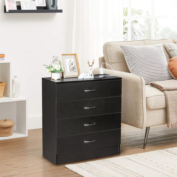 Karl home Black 4 Drawer 25. 98 in. Wide Chest of Drawers