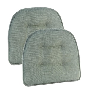 Gripper Non-Slip 15 in. x 16 in. Saturn CeladonTufted Chair Cushions (Set of 2)
