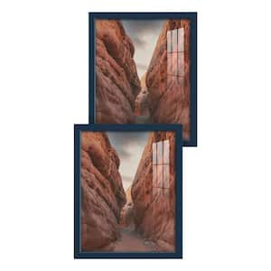 Modern 11 in. x 14 in. Dark Blue Picture Frame (Set of 2)