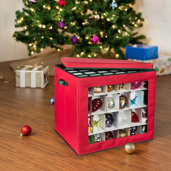 Elf Stor Christmas Ornament Storage Chest Holds 24 Bulbs up to 4 Inch  Diameter Keepsakes Safe Keeping