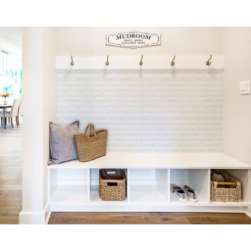 Vista 4ft x 8ft Gloss White 3D Textured PVC Wall Panels