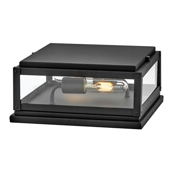 HINKLEY - Max 2-Light Black Aluminum Weather Resistant Pier Mount Light with No Bulbs Included