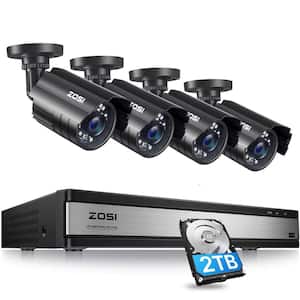 16-Channel 1080p 2TB DVR Security System with 4-Wired Outdoor Bullet Cameras