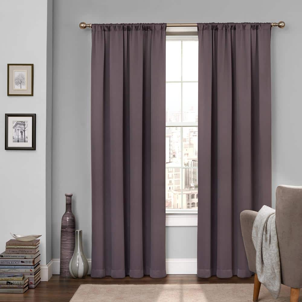 Gray Blackout Energy Efficient Rod Pocket Drape Panel