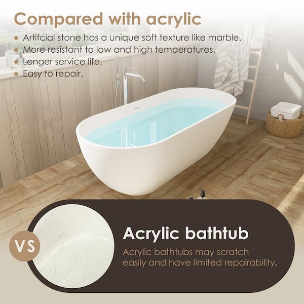 Altair Ryder 59 in. x 30 in. Soaking Bathtub with Center Drain in