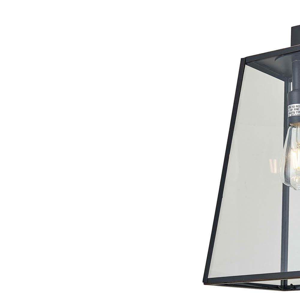 Bronze Dimmable Lantern Sconce with Clear Glass
