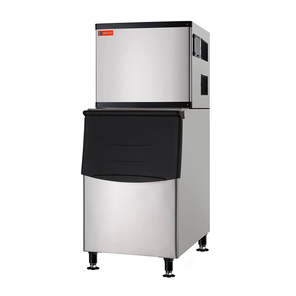 Phivve 34 in. 500LBS Freestanding Split Commercial Ice Maker with Bin in Stainless Steel in Silver1, Sliver1