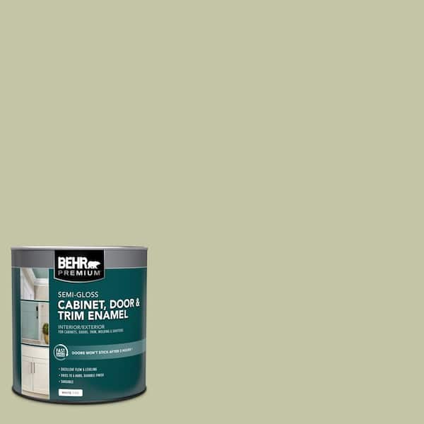 BEHR PREMIUM 1 qt. #S360-3 Balance Green Semi-Gloss Enamel Interior/Exterior Cabinet, Door & Trim Paint