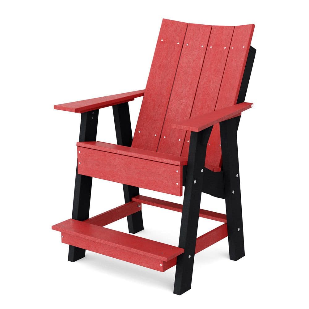 Contemporary Cardinal Red and Black Plastic Outdoor High Adirondack Chair price history on PriceWatchPro