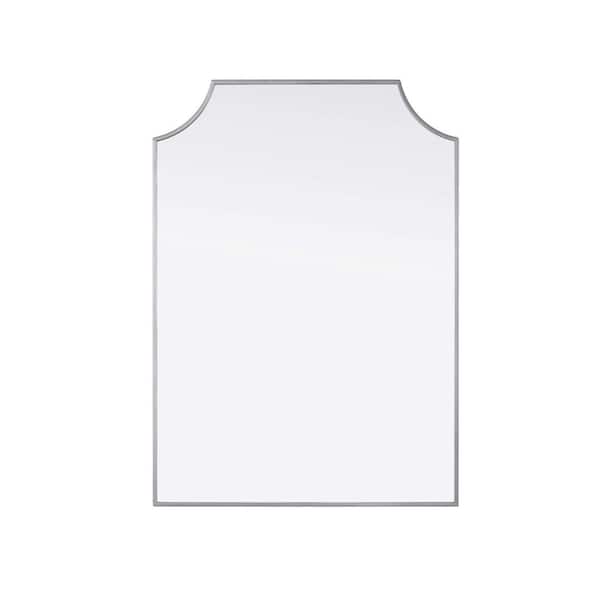 Silver 30 in. W x 42 in. H Rectangle Wall Mirror