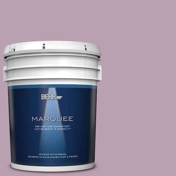 BEHR MARQUEE 5 gal. #S110-4 Highland Thistle One-Coat Hide Satin Enamel Interior Paint & Primer