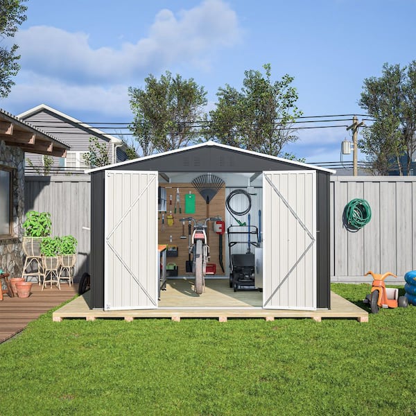 10 ft. W x 12 ft. D Outdoor Storage Metal Garden Tool Shed for Backyard Outdoor (120 sq. ft. )