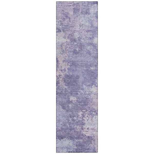 Chantille Machine Washable Indoor/Outdoor Abstract ACN2364 Plum 2 ft. x 7 ft. Runner Rug