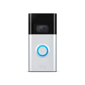 1080p Wi-Fi Video Wired and Wireless Smart Video Door Bell Camera, Works with Alexa, Satin Nickel (2020 Release)