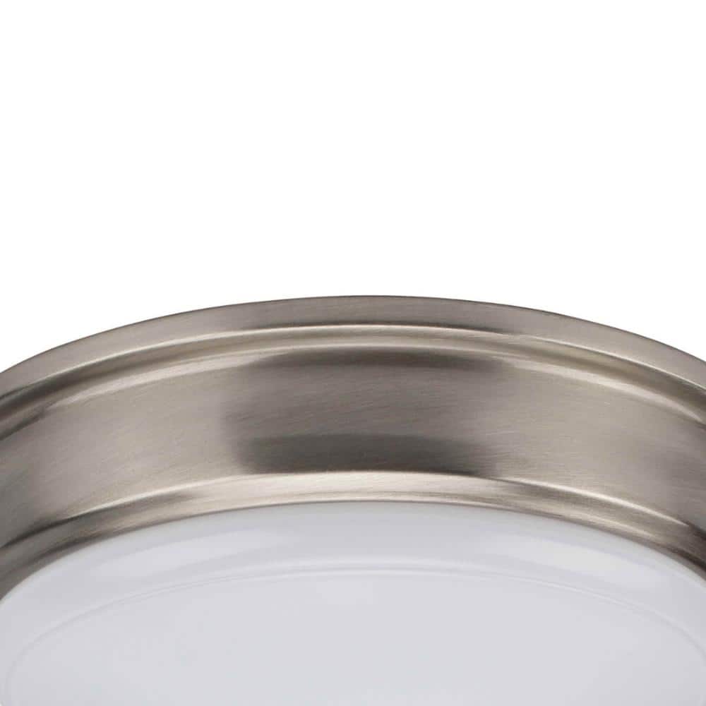 Brushed Nickel 13" LED Flush Mount Ceiling Light with Glass Shade