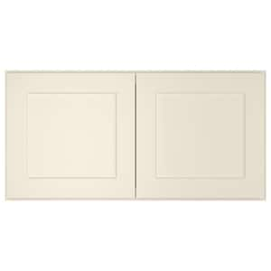 36-in. W x 24-in. D x 18-in. H in Shaker Antique White Plywood Ready to Assemble Wall Bridge Kitchen Cabinet 2 Doors