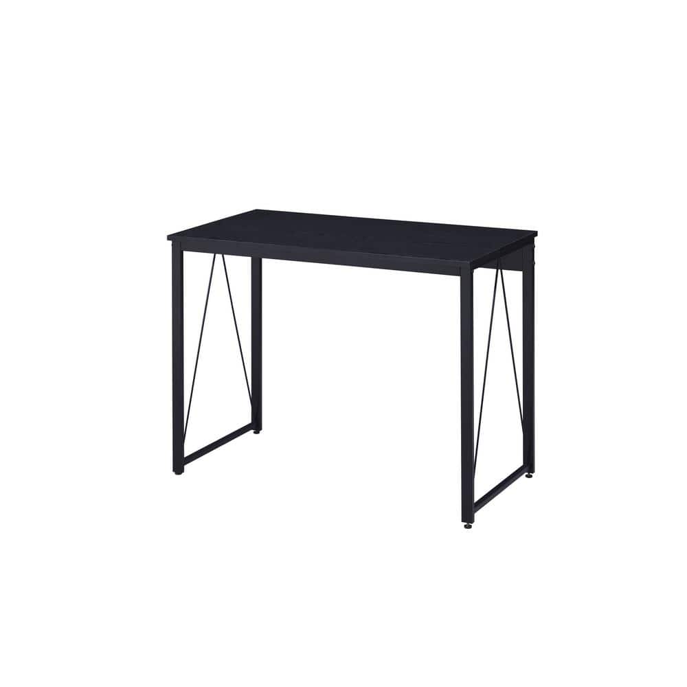 Black Wood and Metal Industrial Writing Desk, 35"