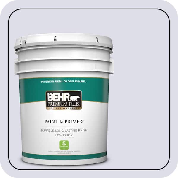 BEHR PREMIUM PLUS 5 gal. #640C-1 Hosta Flower Semi-Gloss Enamel Low Odor Interior Paint & Primer