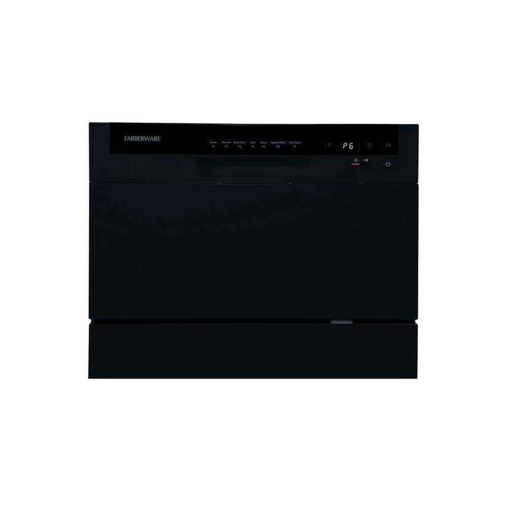 Farberware Professional Countertop Portable Dishwasher in Black with 6 ...