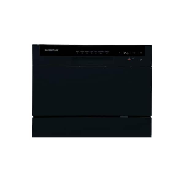Farberware Professional Countertop Portable Dishwasher in Black with 6-Place Settings Capacity