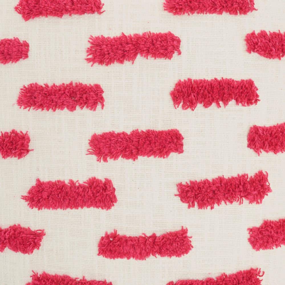 Hot Pink Cotton Tufted Square Throw Pillow 18" x 18"