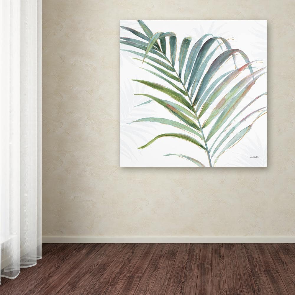 Tropical Blush Green and White Canvas Art