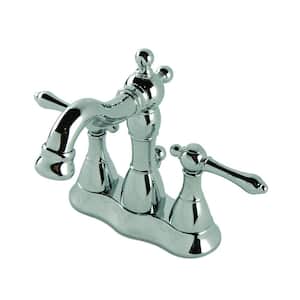 Opera 4 in. Double Handle Centerset Bathroom Faucet with Drain in Gold