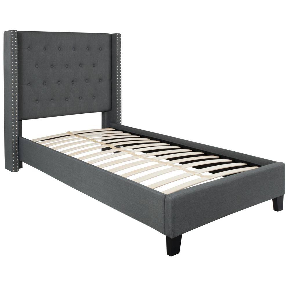 Light Gray King Platform Bed - thumbnail 3